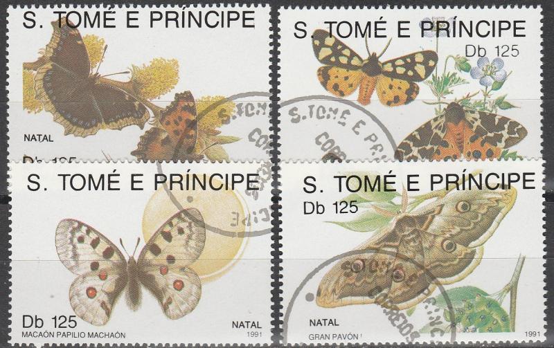 St Thomas & Prince Is #1037-40 F-VF Used CV $7.00  (S9465)