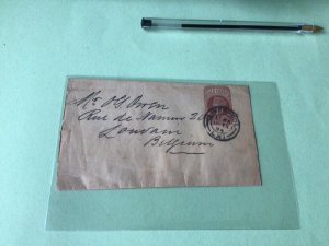 England to Belgium  1894  stamps postal Wrapper ref 50495