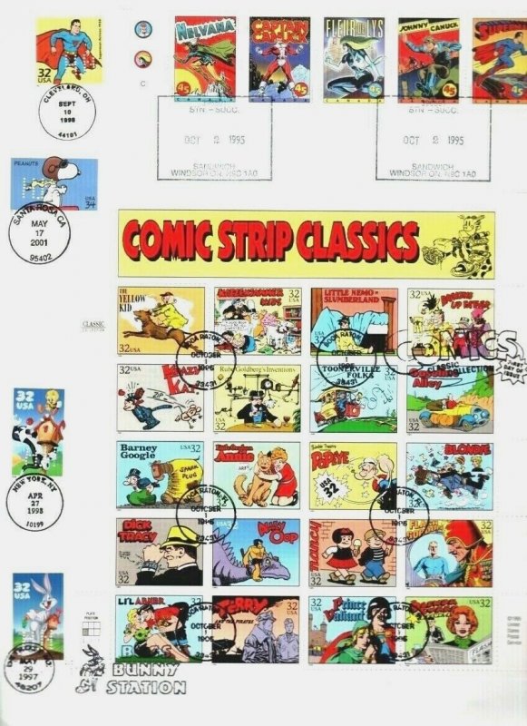 9X12 #3000 cmpl. sheet FDC Comic Strip Classics Joint Issue  by Hideaki Nakano