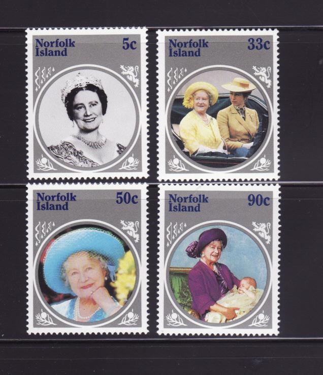 Norfolk Island 364-367 Set MNH Queen Mother