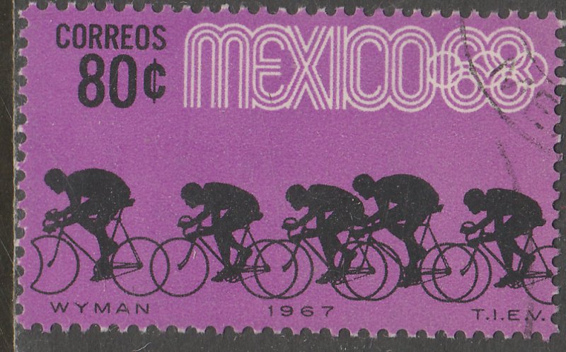 MEXICO 984, 80c Bicycling 3rd Pre-Olympic Set 1967 Used (648)