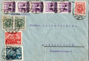 Poland 1m, 2m, and 40f Overprinted 3m (5) Polish Eagle, and 10m and 20m Sower...