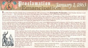 2013 FDC Empancipation Proclamation Scott #4721 1 January Mission 57