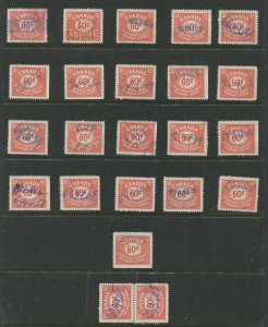 CANADA REVENUE FU41 USED UNEMPLOYMENT INSURANCE STAMP WHOLESALE LOT