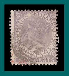 Straits Settlements 1868 Queen Victoria, 6c used  12,SG13