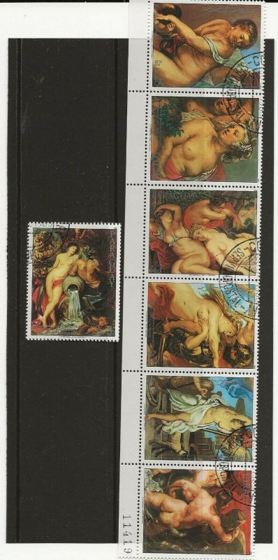 Thematic Stamps Art - PARAGUAY 1985 RUBENS PAINTINGS 7v used