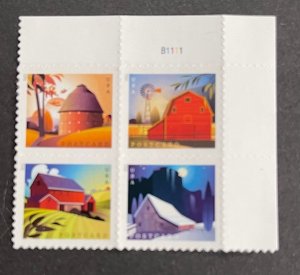 US Barns Playe Blk Of 4 Set of 4 Designs # 5549a mint postcard rate