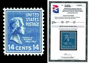 Scott 819 1938 14c Presidential Issue Mint Graded Superb 98 NH with PSE CERT