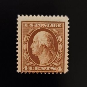 1911 4c George Washington, Brown Scott 377 Mint F/VF NH A140