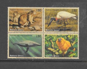 UNITED NATIONS-GENEVA #249a ENDANGERED SPECIES MNH