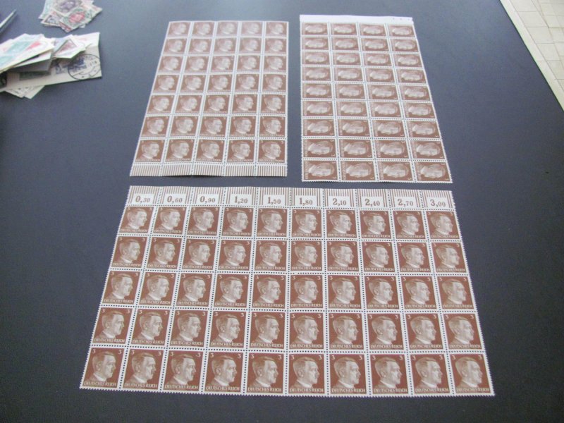 Germany  1940S MNH HITLER PARTIAL SHEETS (124)