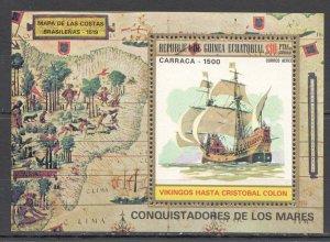 Wb220 Guinea Ecuatorial Sailing Ships Columbus Voyages Bl Mnh