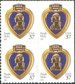 U.S.#3784 Purple Heart (2003) 37c Block of 4, MNH.