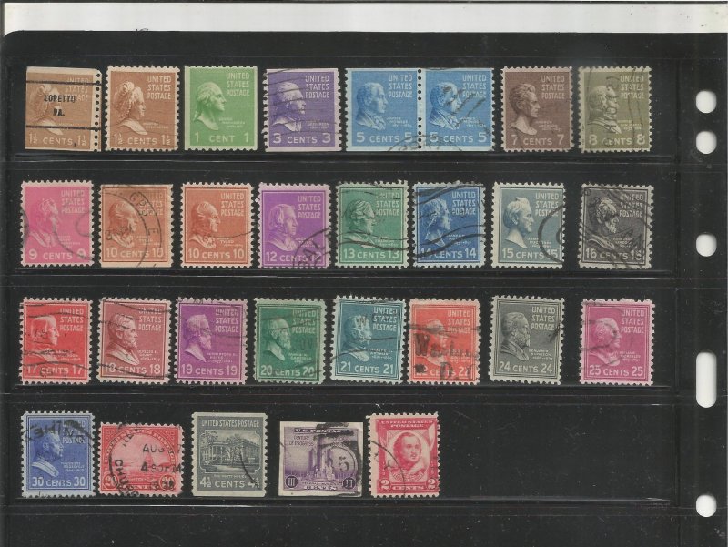 US COLLECTION ON STOCKSHEET, 1800'S TO EARLY 1900'S