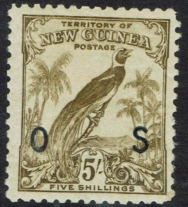 NEW GUINEA 1932 UNDATED BIRD OS 5/-