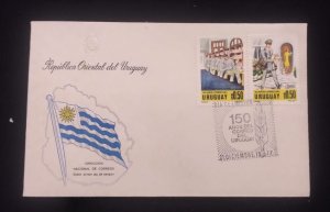 D)1977, URUGUAY, FIRST DAY COVER, ISSUE, CL ANNIVERSARY OF THE NATIONAL POSTAL