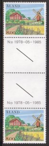 Aland islands  #19  MNH  1985  farm windmill 8m  gutter pair  with dates