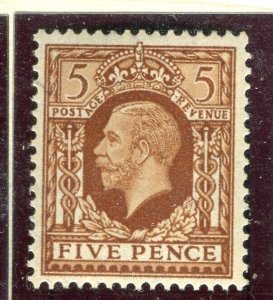 BRITAIN; 1934 early GV Portrait issue Mint hinged 5d. value