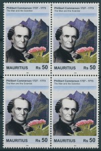 Mauritius Stamps 2023 MNH Philibert Commerson French Naturalist Flowers 4v Block