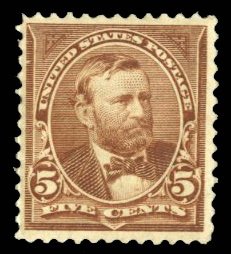 United States, 1894-95 #270 Cat$105, 1895 5c chocolate, never hinged