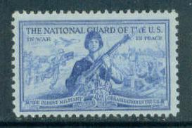 1017 3c National Guard Fine MNH Plt/4 UL 24750 F05819