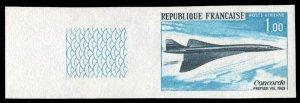 France, Air Post #C42 (YT PA43) Cat€200, 1969 Concorde, imperf. sheet margi...