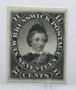 New Brunswick 1860 17 cents black Plate Proof