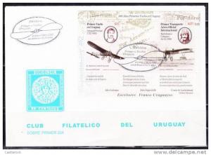 0)2010 URUGUAY,100 YEARS FIRST FLIGHT IN URUGUAY,FIRST DAY COVER.