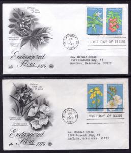 US 1783-1786 Endangered Flora PCS Artcraft Variety Typed Set of Two FDC