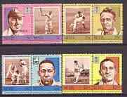 Nevis 1984 Cricketers #1 (Leaders of the World) set of 8 ...