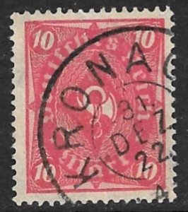 GERMANY 1921-22 10m POST HORN Issue Sc 181 VFU