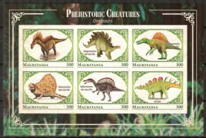 Mauritania 2018 Dinosaurs Sheet Imperf. MNH Cinderella