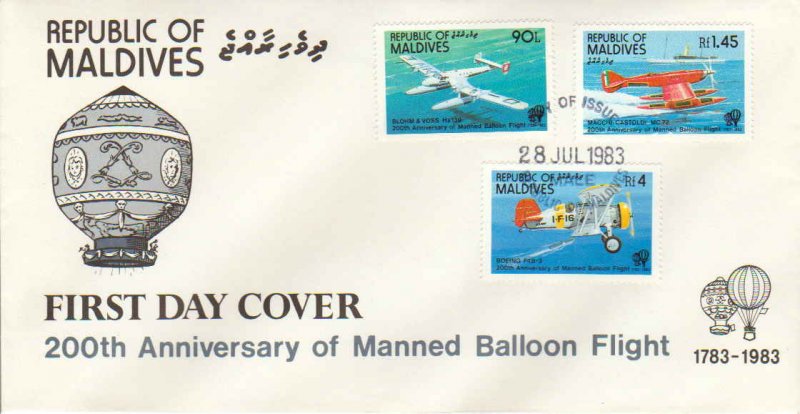 Maldive Islands Scott 981-983 Unaddressed.