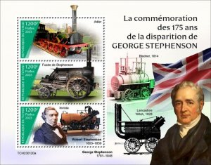 Chad - 2023 George Stephenson Anniversary - 3 Stamp Sheet - TCH230120a