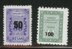 Turkey 1963 MNH Official Stamps Scott O82-83