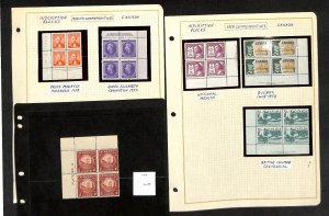 Canada Stamp Collection on 20 Pages, Mint NH Inscription Blocks 1952-1968
