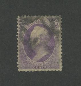 1870 United States 24 Cent Postage Stamp #153 Used Very Fine Faded Postal Cancel 