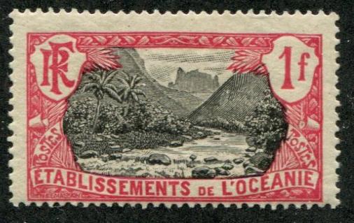 Fr Polynesia SC#49 Fautaua Valley 1fr very small thin MH