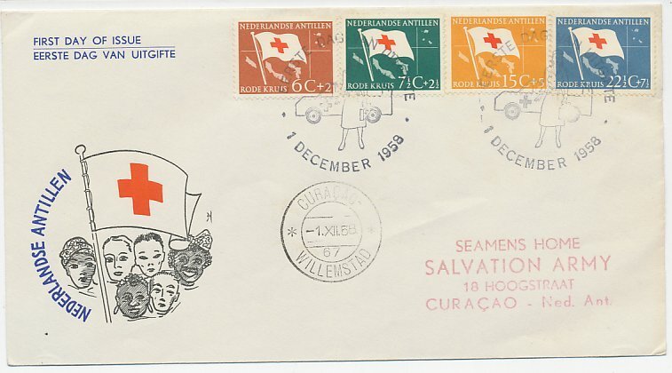 Cover / Postmark Netherlands Antilles 1958 Red Cross