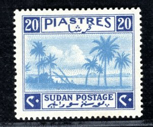 SUDAN KGVI Stamp SG.95 20pi Top High Value (1941) Mint VLMM Cat £100 YGREEN11