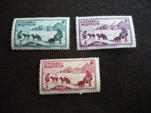 Stamps-St. Pierre Miquelon - Scott# 172-175 - Mint Hinged Part Set of 3 Stamps