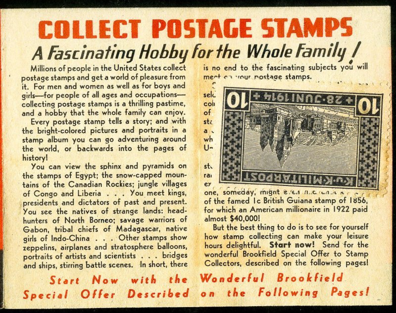 Brookfield Stamps Antique Ad With Free Bosnia Stamp