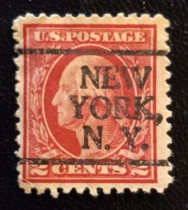 US Scott #499 Used Precancel New York N.Y VF