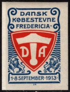 1913 Denmark Poster Stamp Danish Buying Convention Fredericia 1-8 September