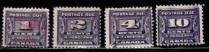 Canada Scott J11-J14 Used Postage due 1933-34 set CV $23