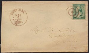 U.S. 1888 SOUTH BEND, NEBR. MAY 5, 1888 FANCY CANCEL COVER TO OHIO