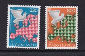 Yugoslavia   #1233-1234  MNH  1975  dove and map of Europe