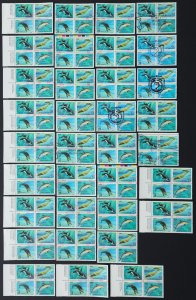 U.S. Used Stamp Scott #2508 - 2511 25c Sea Creatures Lot of 34 Blocks