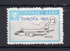 GUERNSEY-SARK EUROPA 1965 1/3 UNMOUNTED MINT WITH LIGHT BLUE OVERPRINT