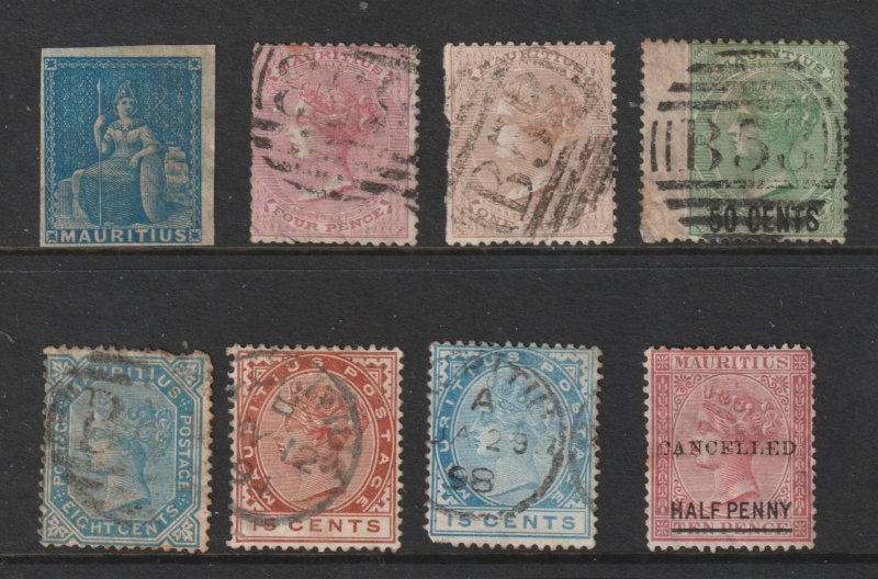 Mauritius a small lot of QV used + odd mint